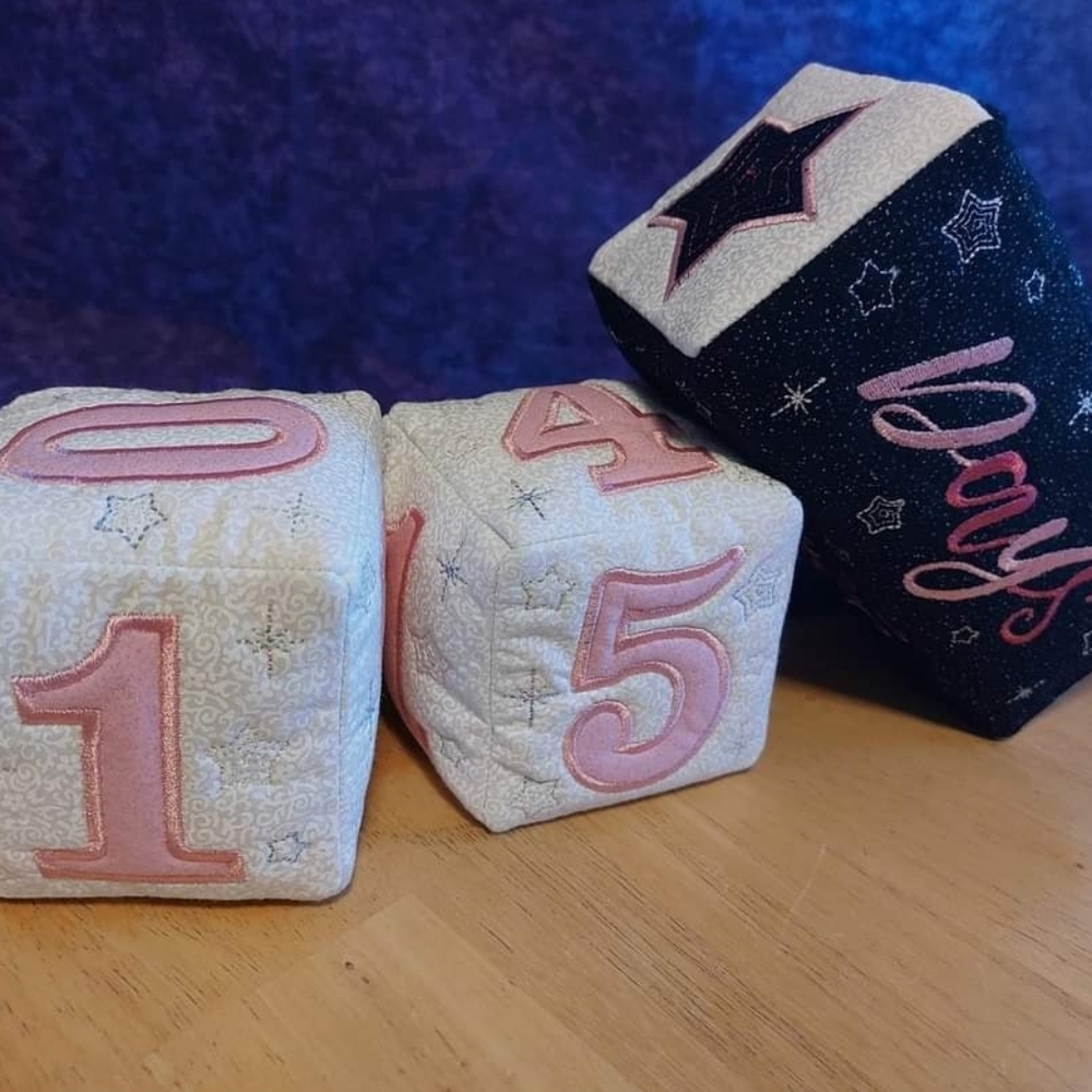 Baby Milestone Blocks Set | Handmade Embroidered Photo Prop | Days Weeks Months